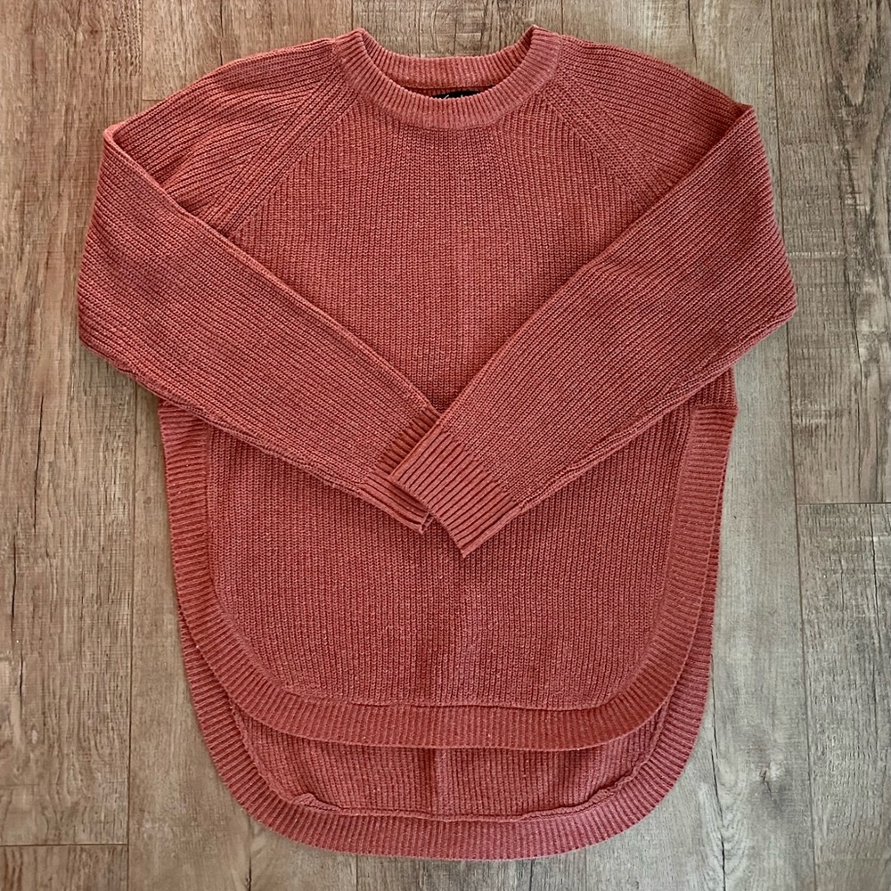Simplee Burnt Orange Split Side Sweater Size XS